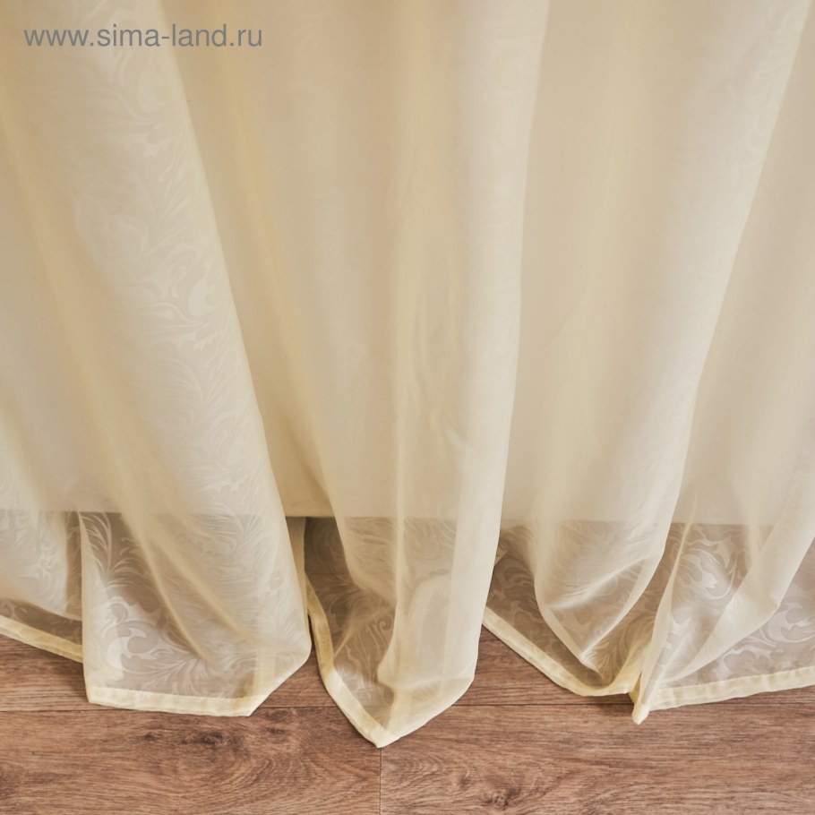 Тюль, размер 200х260 см, тиснение Вензель, цвет шампань, вуаль