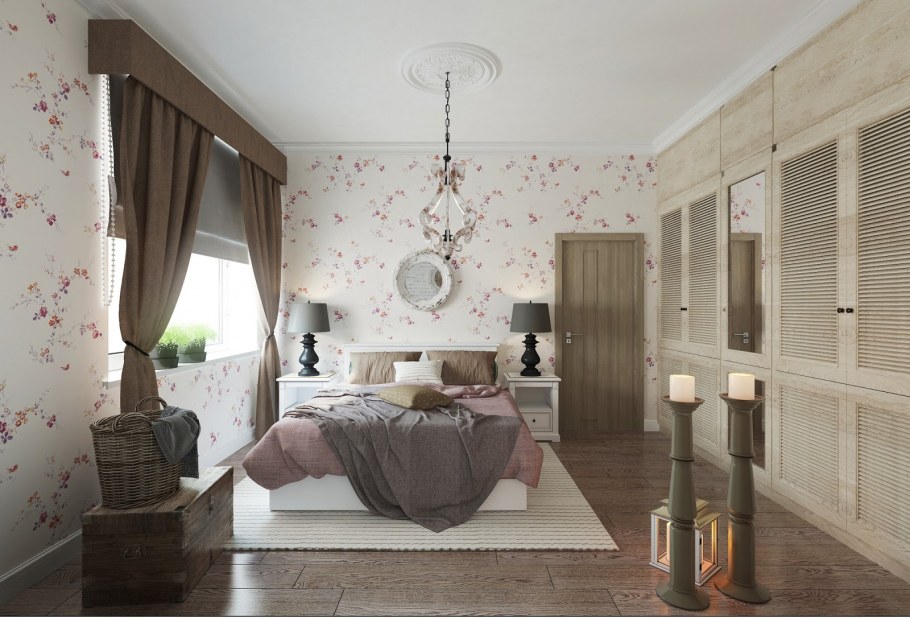 Спальня 10 кв м в стиле Прованс