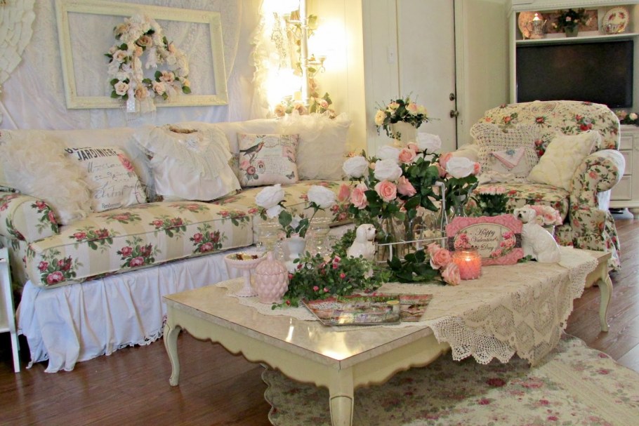 Шебби Шик в интерьере гостиная