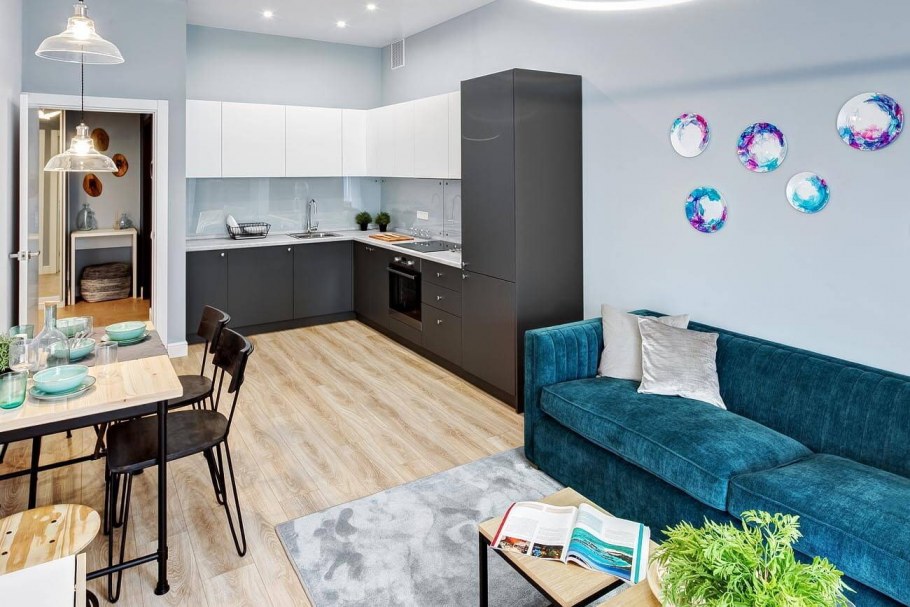 Кухня-гостиная 20 кв.м евродвушка