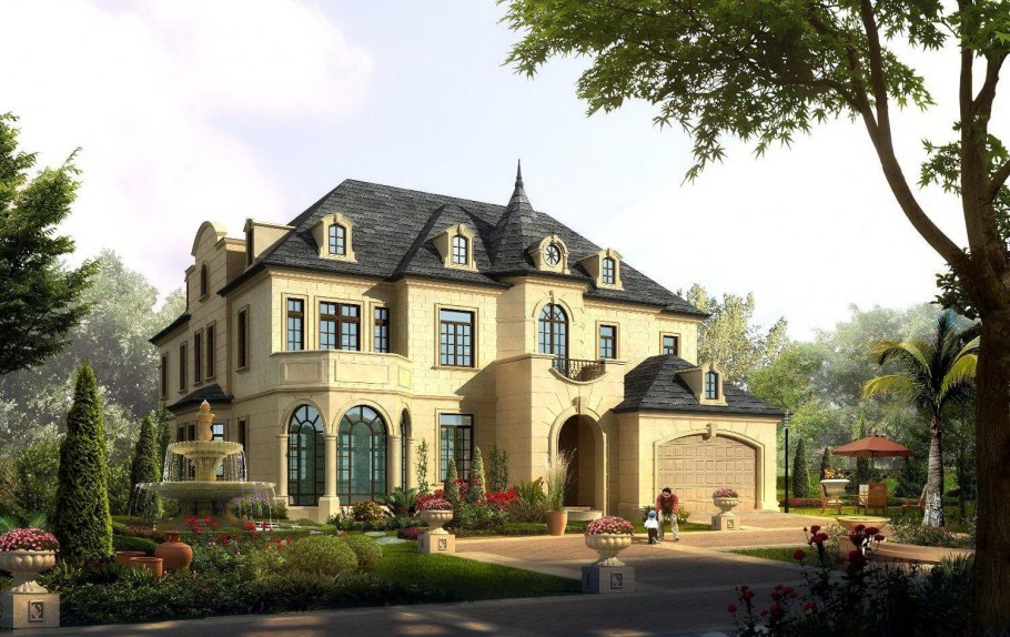 Красивый трехэтажный дом