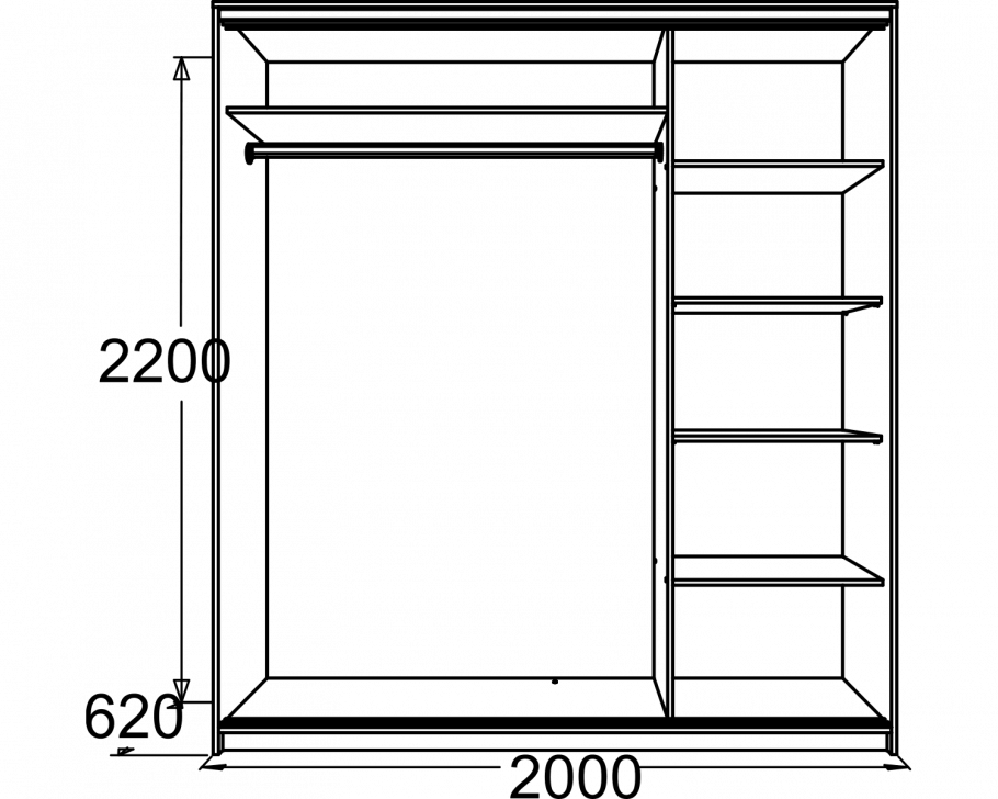 Шкаф купе Юлия 2000