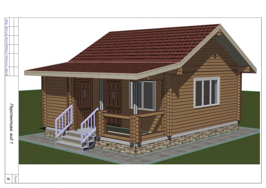 Баня с верандой под одной крышей 6на5