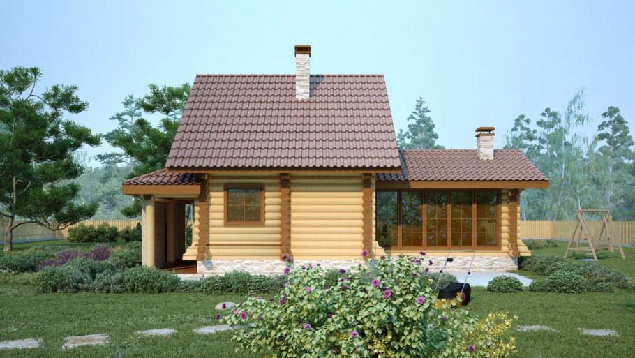 Домик совмещенный с баней