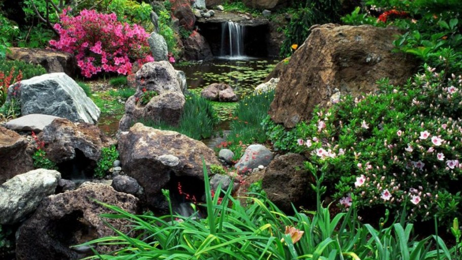 Альпийская горка с мини прудиком