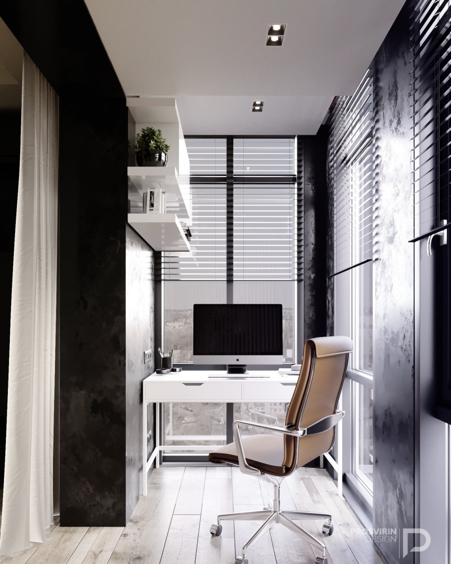 Утепленный балкон кабинет