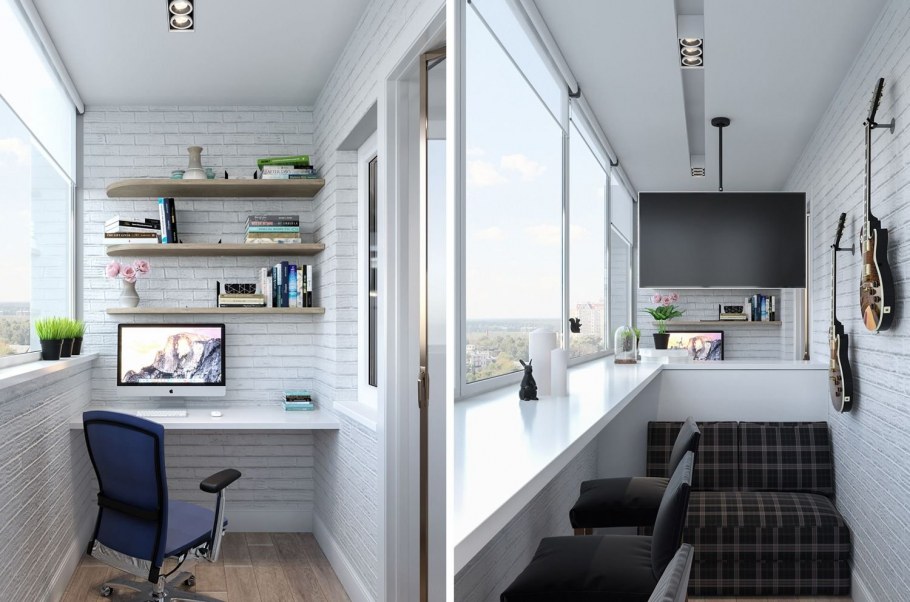 Кабинет на балконе п44т