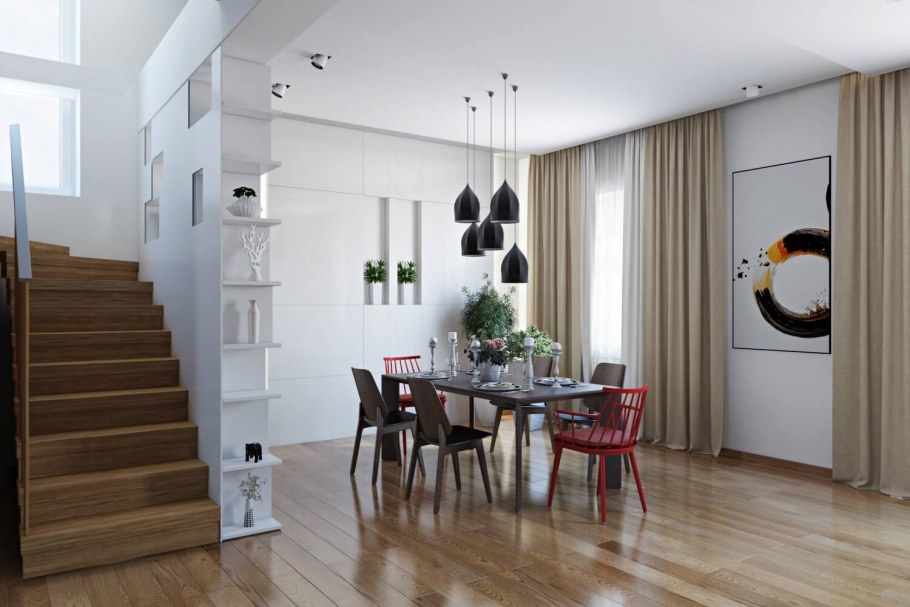 Интерьер таунхауса в стиле Контемпорари