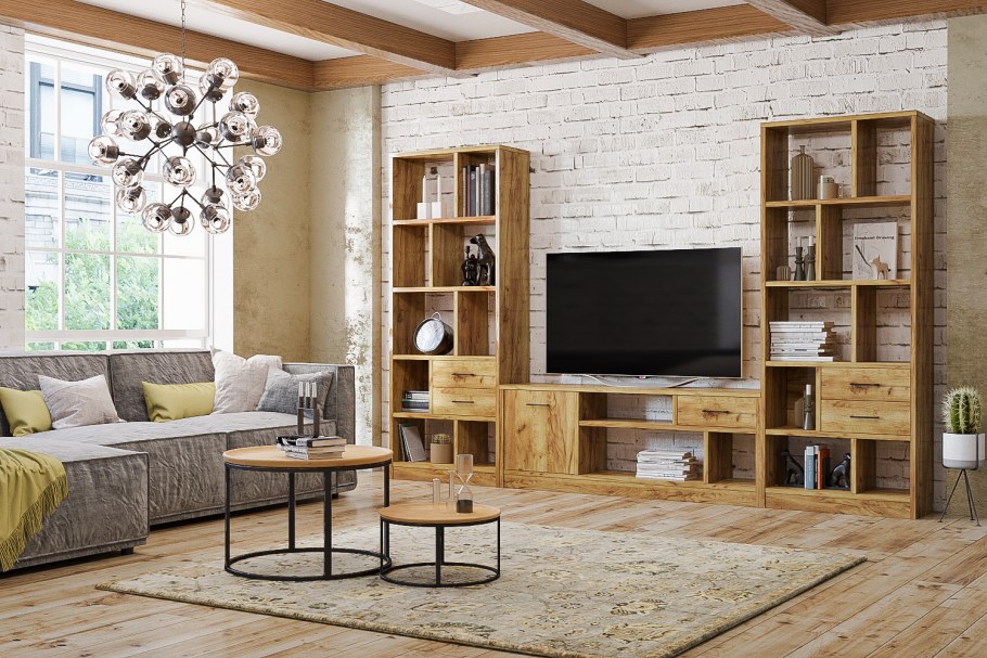 Стенка дуб крафт золотой