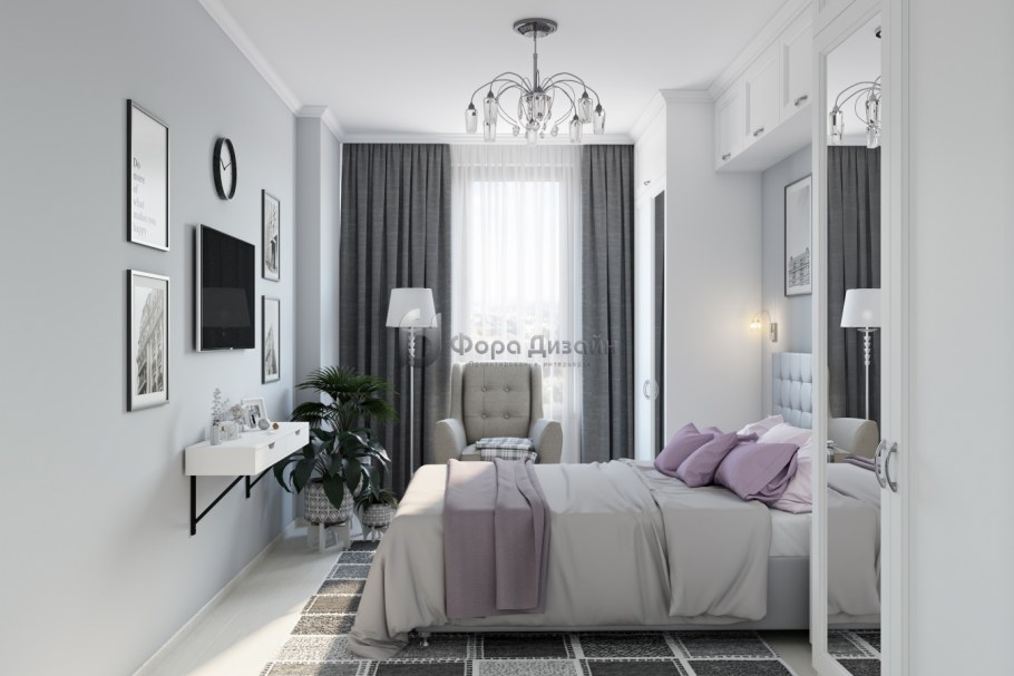 Спальня в скандинавском стиле 14 кв.м