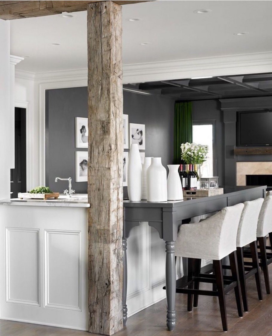 Отделка колонн деревом