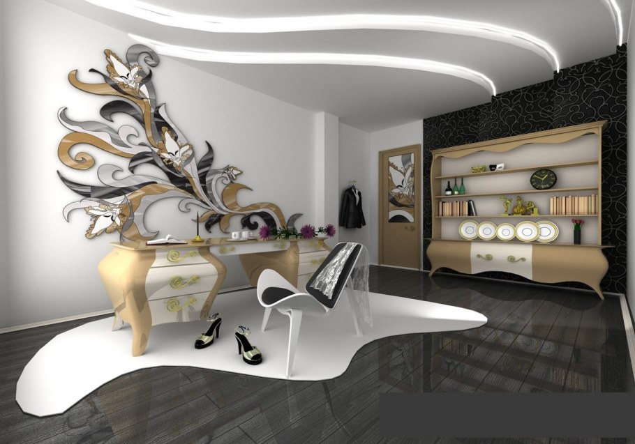 Женский кабинет 3д визуализация