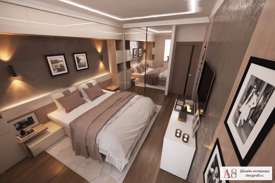 Планировка спальни 17 кв.м