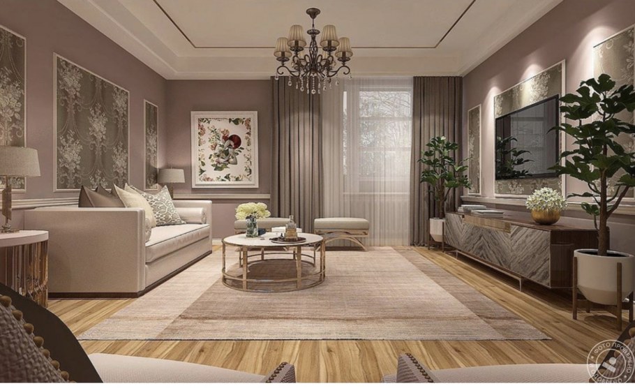 Шторы в гостиную в современном стиле