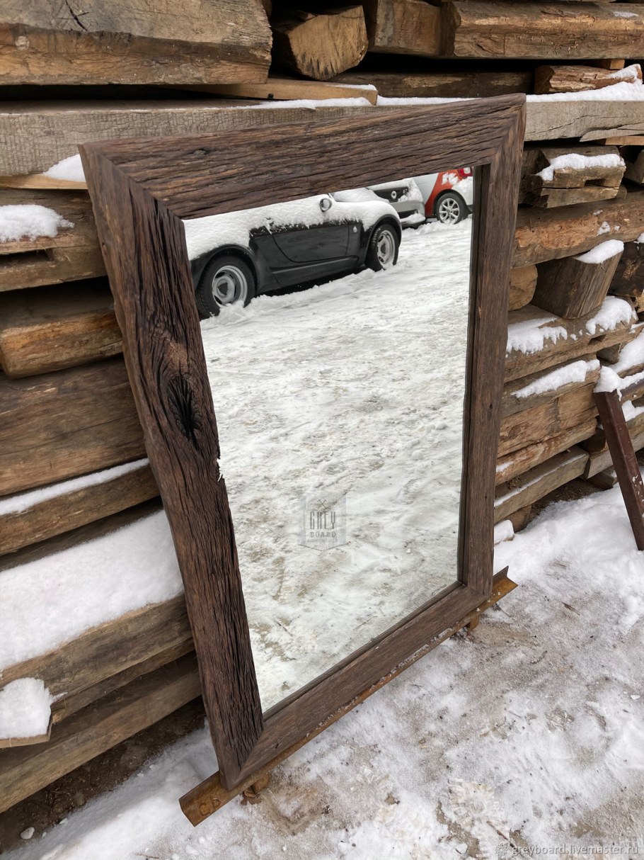 Зеркало модель w 1092 Silver в деревянной раме