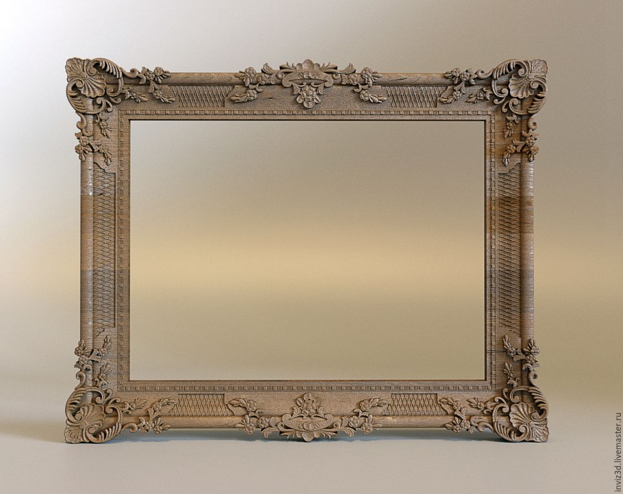 Зеркало в резной деревянной раме