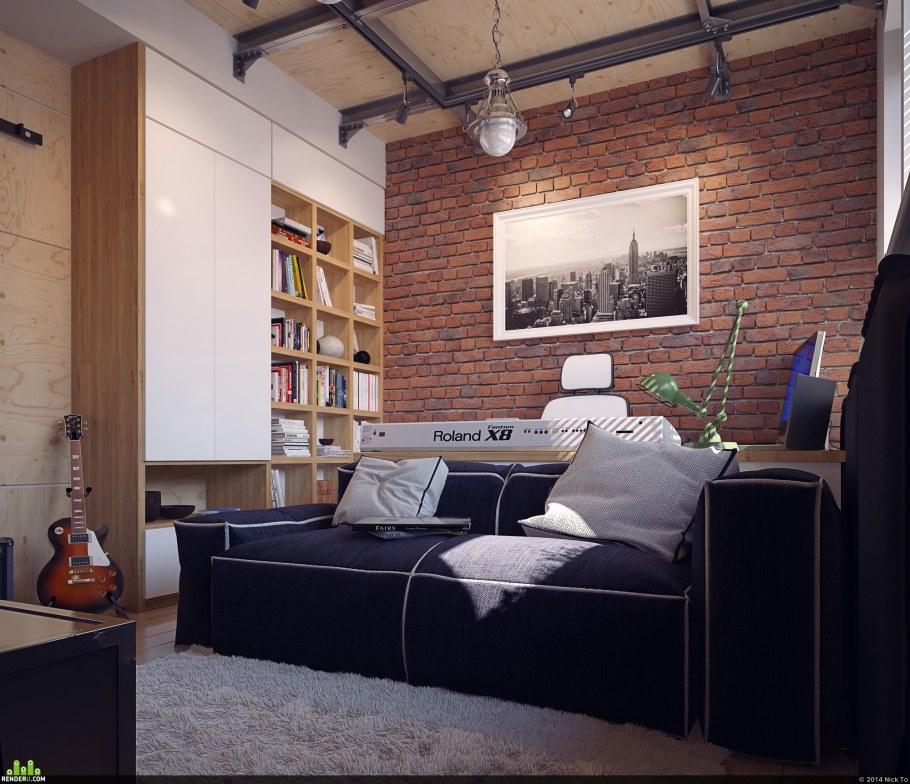 Спальня в стиле Loft