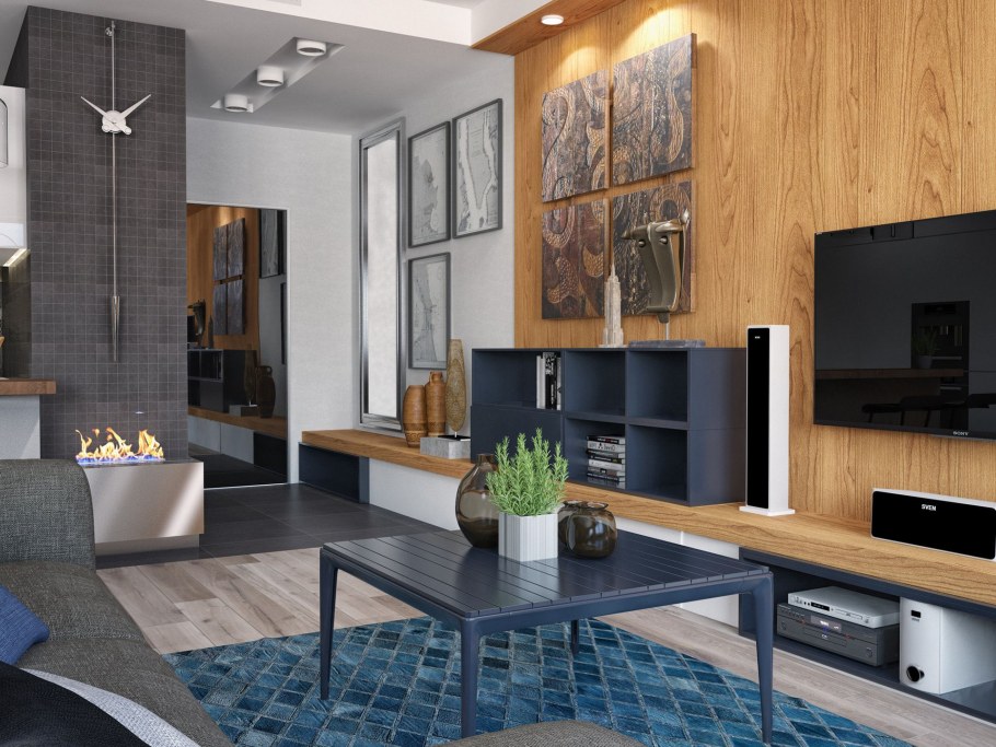 Экостиль кухня гостиная