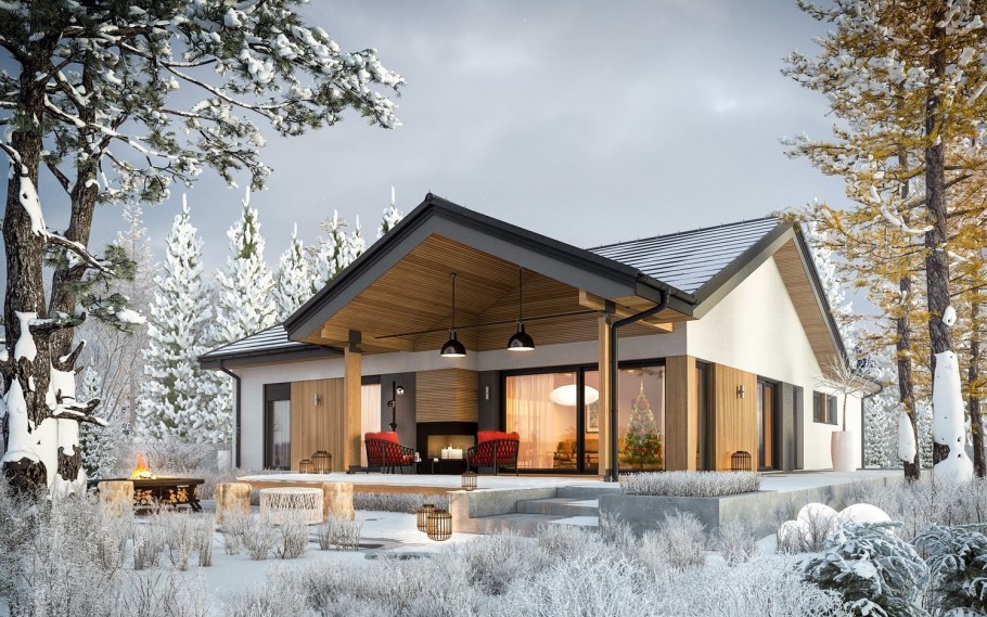 Одноэтажный дом 200 кв Скандинавский