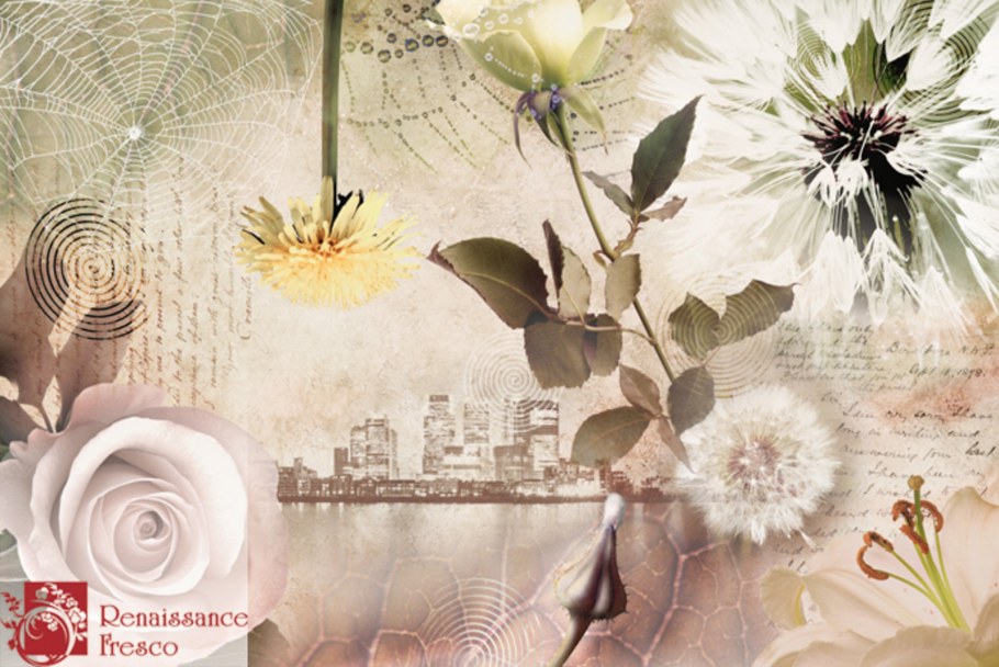 Цветы фреска Affresco