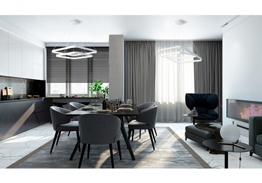 Черно белый интерьер