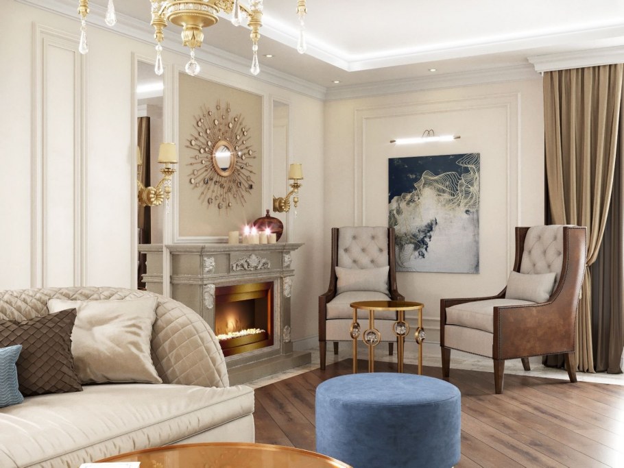 Камин Неоклассика белый