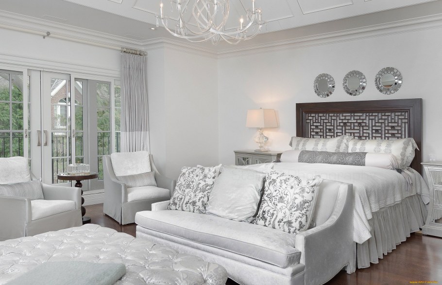Спальня в серебристых тонах