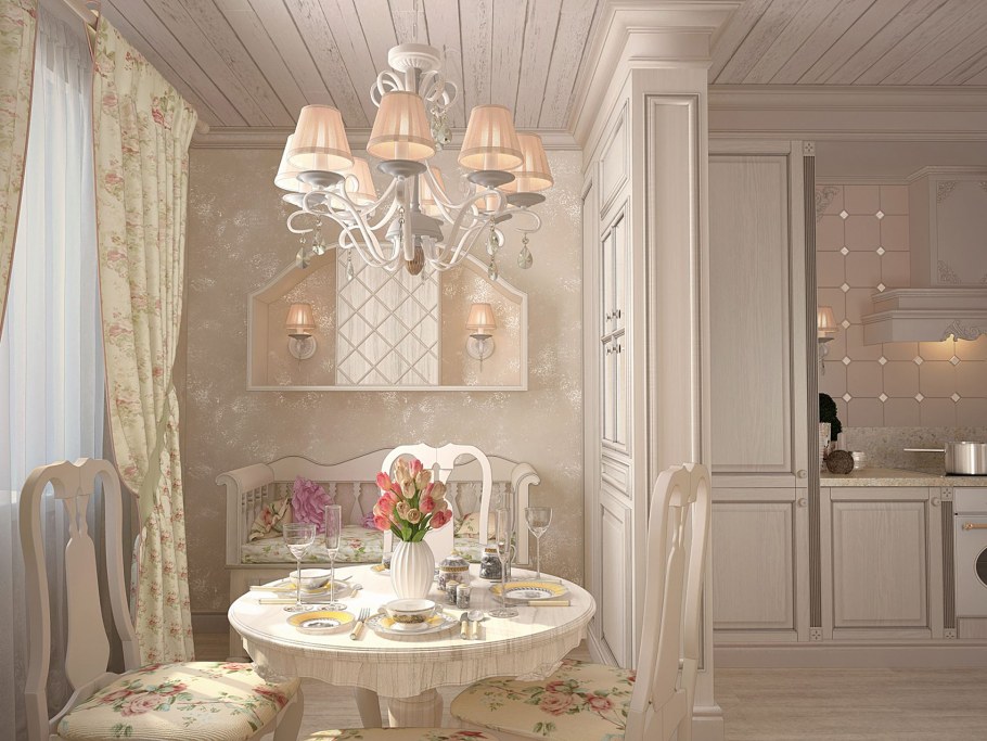 Обеденная зона на кухне в стиле Прованс