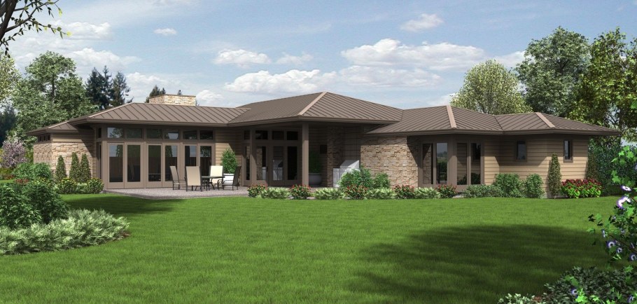 Одноэтажный дом в стиле прерий