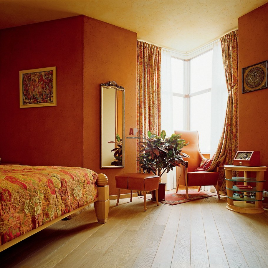 Краска little Greene Orange в интерьере