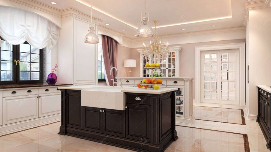 Кухня угловая Неоклассика беж