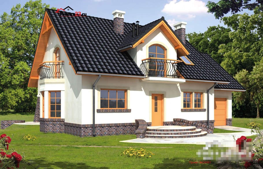 Мансардный дом с балконом