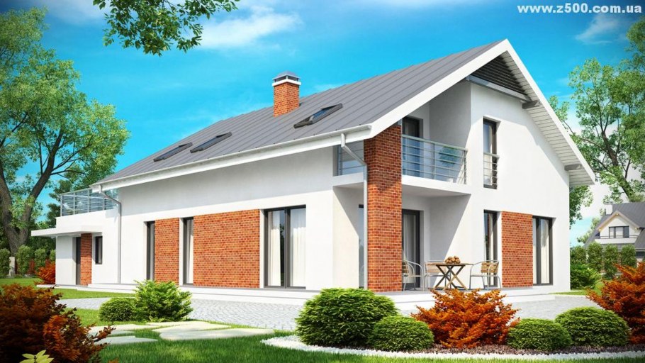 Z500 дом 2 этажа с мансардой с гаражом