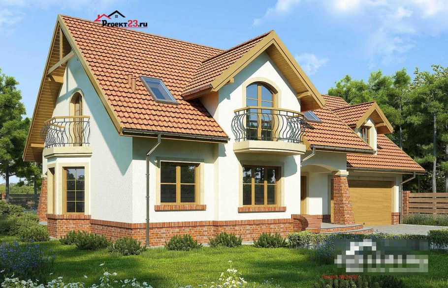 Дома с мансардой и балконом