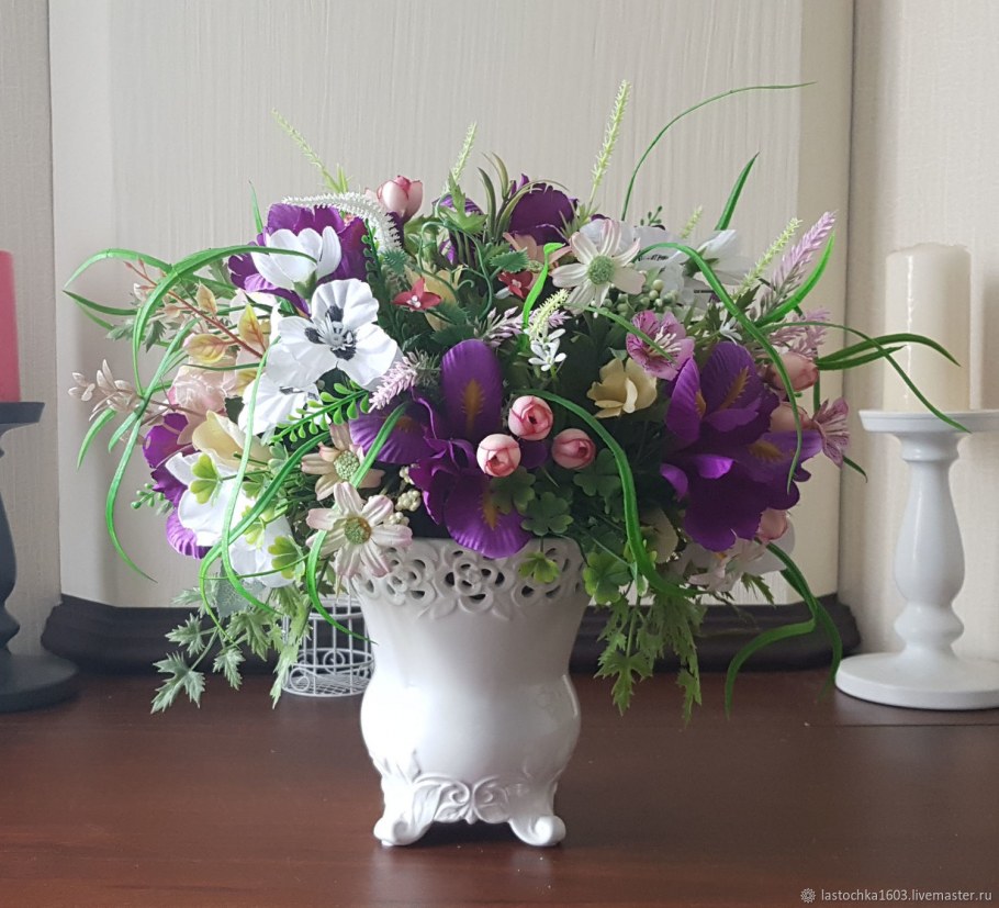 Цветочные композиции в кашпо