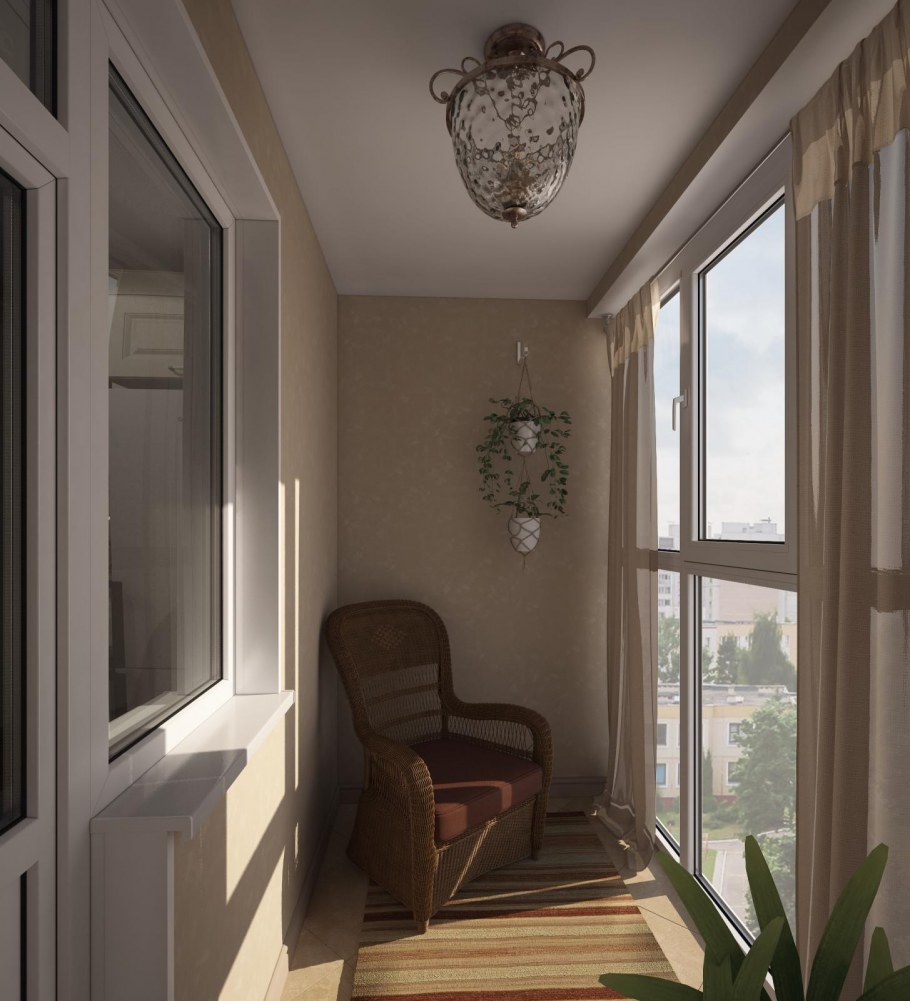 Коричневый балкон