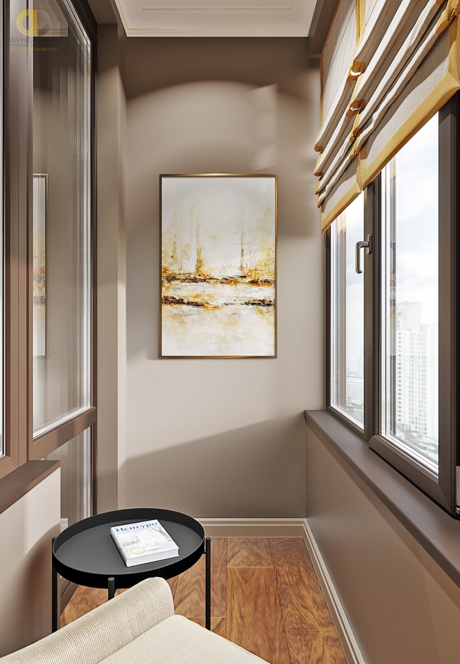 Балкон в коричневых тонах