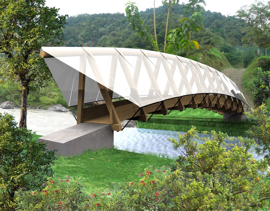 Беседка с мостом