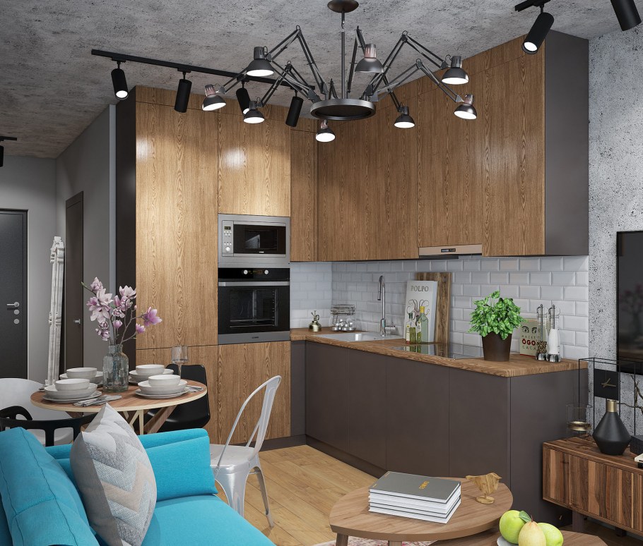 Двухуровневая комната в стиле лофт