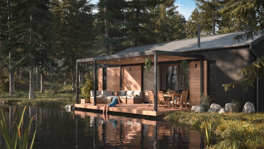 Дом в лесу у озера