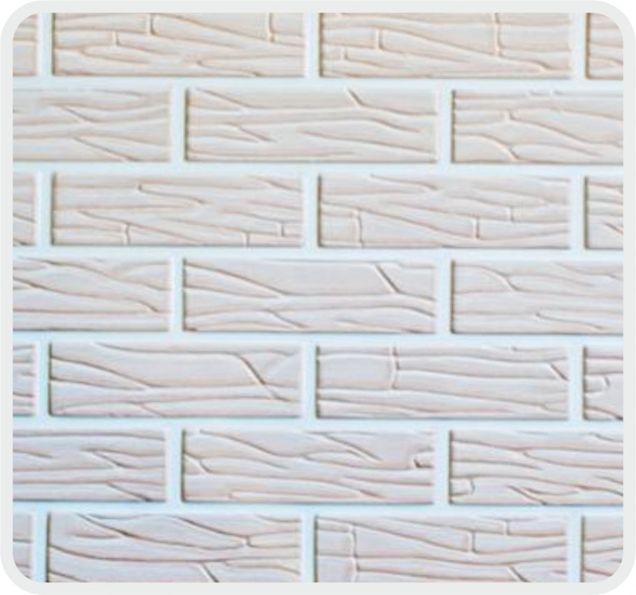 Панель ПВХ регул Декокам кирпич бежевая волна, бежевая, 983 х 498 х 0,4 мм