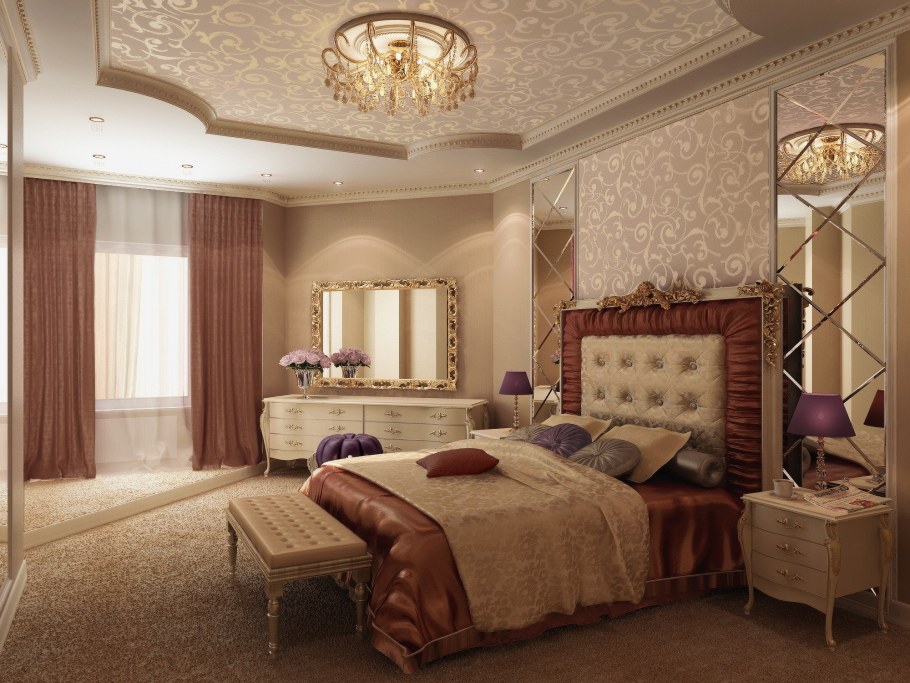 Потолок в спальне арт деко