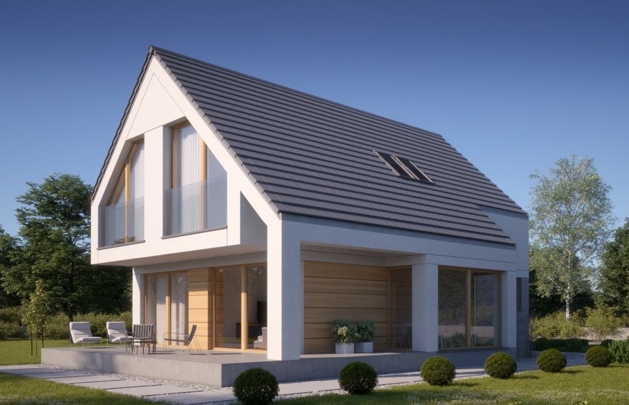 Каркасный дом с панорамными окнами