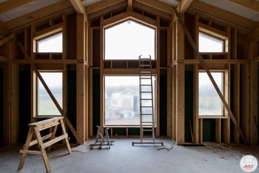 Каркасный дом с панорамными окнами