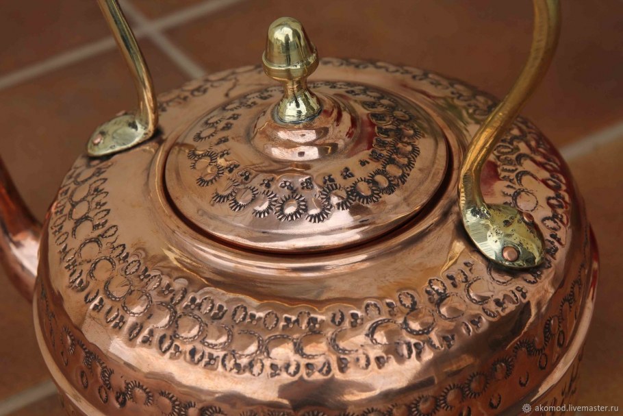 Чайник медный старинный 1874г.