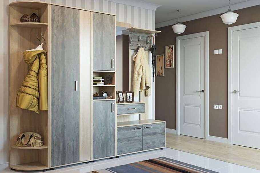 Визит 1 вешалка с зеркалом дуб сонома/сосна Джексон св мебель