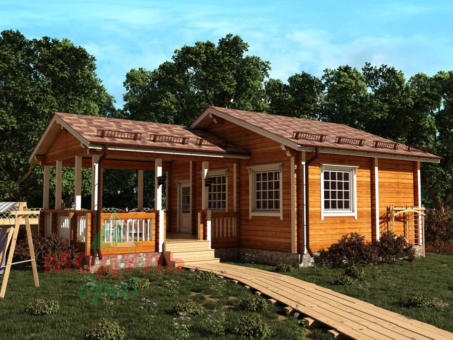 Баня с беседкой