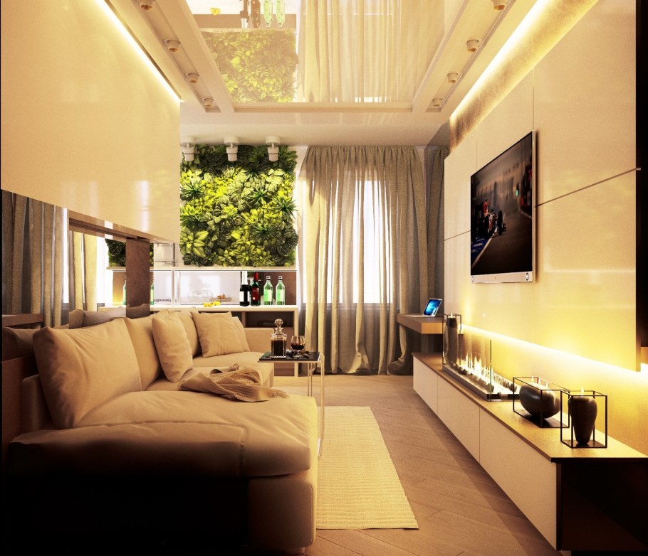 Уютный интерьер небольшой гостиной