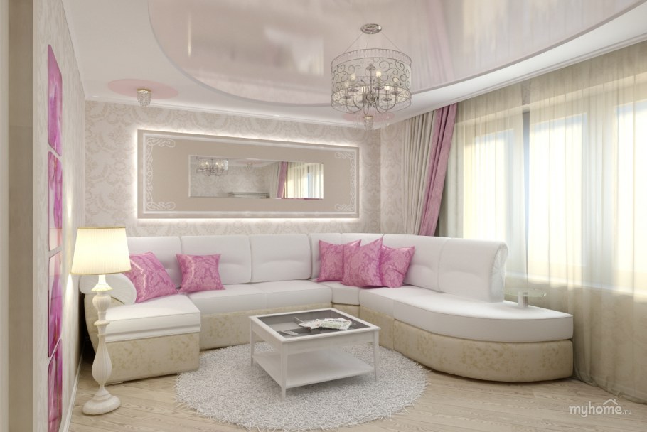 Гостиная комната в бежевых тонах