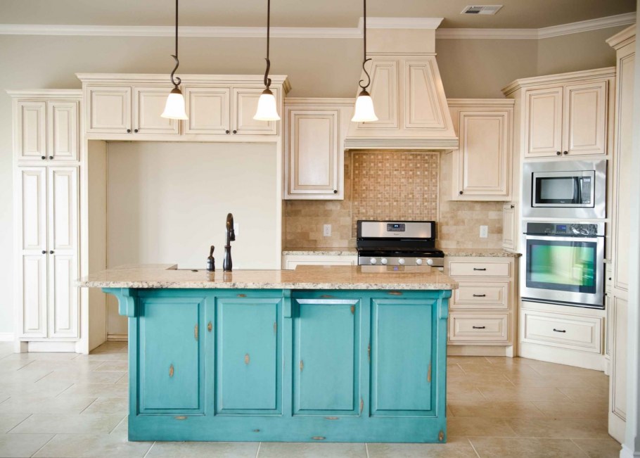 Кухня Тиффани Мебельторг бирюзовая